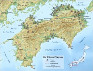 Übersichtskarte - Shikoku-Pilgerweg